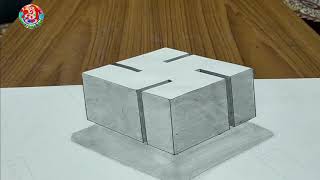 3D ART TUTORIALS|| SWASTIK ART|| step by step drawing || 3D drawing for beginners.