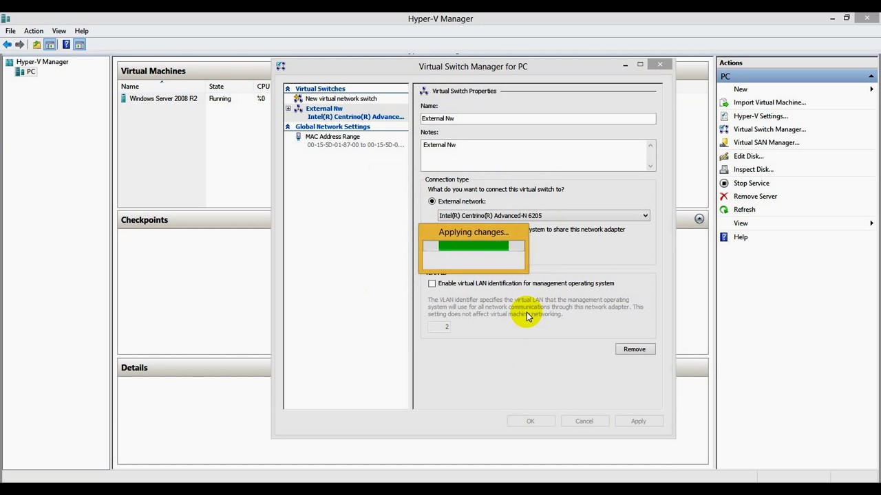 Hyper V Network Settings - YouTube