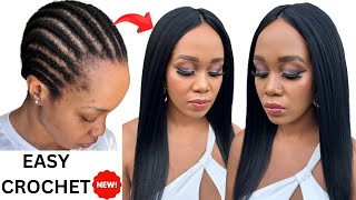 🔥 HOW TO INSTALL STRAIGHT HAIR CROCHET BRAIDS: EASY STEP-BY-STEP TUTORIAL | NO LEAVE-OUT / Tupo1