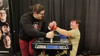 AUDEN LARRATT vs. BARBORA BAJCIOVA ARM WRESTLING