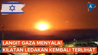 Gaza Kembali Menyala, Kilatan Ledakan Kembali Terlihat