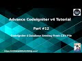 Advance CodeIgniter 4 Framework Tutorials #12 CodeIgniter 4 Database Seeding From CSV File Tutorial