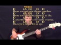 Bad Moon Rising (CCR) Bass Guitar Cover Lesson with Chords and Lyrics