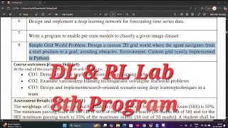 Deep Learning & Reinforcement Learning Lab Experiment 8 | Simple Grid World Problem | VTU 7th Sem