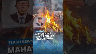 Mahasiswa Aksi Indonesia Gelap Bakar Poster Gambar Mayor Teddy, Kritik Setumpuk Kebijakan Pemerintah