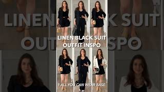 A week of all you can wear BLACK LINEN SUIT OUTFITS. From Summer to Autumn \u0026 back.