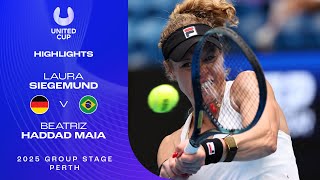 Laura Siegemund v Beatriz Haddad Maia Highlights | United Cup 2025 Group E