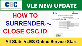 How to Surrender Close CSC ID Online | All State VLES Online Service Start