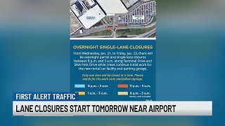 Months-long lane closure to start this week near Nashville International Airport
