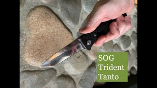 A review of the SOG Trident Tanto. A durable, edc knife with some built in surprises.