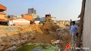 First Session Of Project Building New Foundation For Villager By Dozer Push Stone Sand Clear Trash