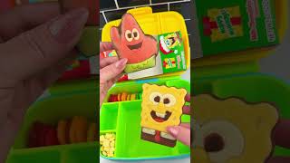 Packing School Lunch with SPONGEBOB CANDY Food *Bento Box* Satisfying Video ASMR! 🧽🍔🍭 #shorts