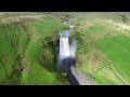 skogafoss waterfall iceland drone aerial wodospad skógafoss z drona