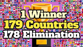 179 Countries \u0026 178 Elimination Marble Race Tournament in Algodoo - World Marble Race