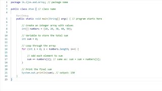 Java Array Sum Program | Add Elements Using For Loop (Beginner Friendly)