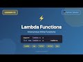 Lambda Functions (map, filter, sorted, anonymous functions) - Python Tutorial for Beginners #13