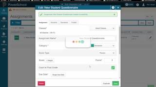 PowerSchool Tutorial--Creating Assignments