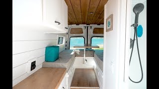 Custom Built Van Conversion with Bathroom, Mini Garage, Convertible Bed Area | VAN TOUR