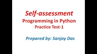 Programming in Python: Practice Test- 1