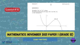 CUBIC FUNCTIONS| November 2021: MATHEMATICS Paper 1 Question 10 (Grade 12)