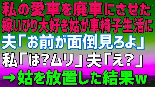 【スカッとする話】### 私の愛車を廃車にさせた、嫁いびり大好き姑が車椅子生活に。夫「全部お前が面倒見ろよ」私「は？無理」夫「え？」➡︎義実家に姑を放置した結果【修羅場】