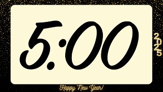 5 Minute New Year 2025 Timer (Auld Lang Syne Alarm at End)