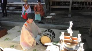 青麻神社湯立神楽 奏楽、湯清浄