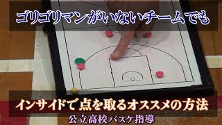 ゴリゴリセンターがいないチームにオススメのインサイド攻撃【公立高校バスケ指導】