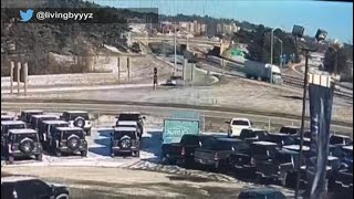Highway footage of car crash