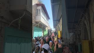 Orthodox Christians Celebrating the Most Holy Mother of God in Jerusalem