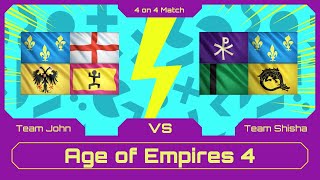 【AoE4】配信者チーム対抗戦　第1回キャッスルドロップ杯　第4試合（4vs 4）　Age of Empires Ⅳ