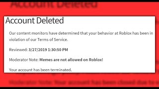 Roblox accounts banned forever
