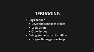 Intro To Java - Debugger