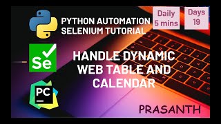 Day 19 Handle Dynamic Web Table & Calendar Selenium Python Series #python #selenium #tutorial