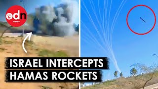 Shocking Moment Hamas Rocket Narrowly Misses Israeli Worker