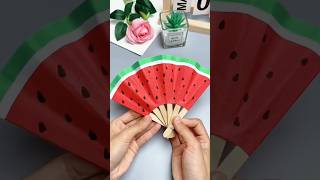 Save up a few ice cream sticks, let’s make a foldable watermelon fan#craft #trndingshorts