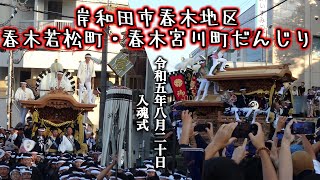 岸和田市春木地区　春木若松町・春木宮川町だんじり入魂式御披露目曳行　〜弥栄神社宮入〜　#春木若松町入魂式　#春木宮川町入魂式　#だんじり  #岸和田だんじり　#お披露目曳行