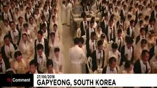 Thousands tie the knot at mass wedding in South Korea