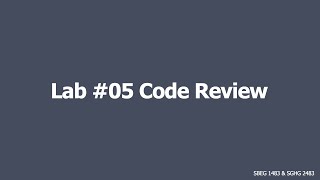 Lab #05 Code Review