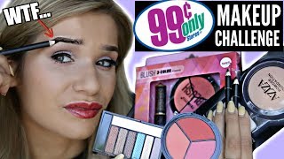 FULL FACE Using ONLY 99 CENTS STORE MAKEUP Challenge!