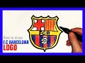 HOW TO DRAW F.C BARCELONA LOGO EASY STEP BY STEP