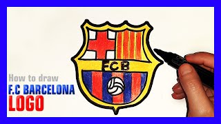 HOW TO DRAW F.C BARCELONA LOGO EASY STEP BY STEP