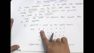 Row Transposition Technique|| Cryptography and Network Security