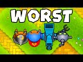 I tried winning with the WORST towers and this happened... (Bloons TD Battles)