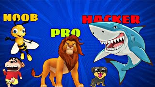 SHINCHAN and CHOP GOT The POWER OF SHARK | NOOB VS PRO VS HACKER IN ANIMAL MASTER | IamBolt Gaming