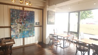 写真と抽象絵画Projection展会場にて作品紹介