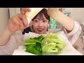 【asmr】緑の生野菜の咀嚼音💚 ピーマン潰してみたww