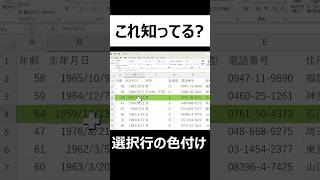 【Excel裏技！】セル選択時に行を自動色付け！どこを編集しているか一目で明確