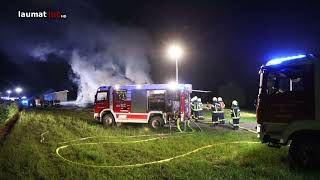 Sieben Feuerwehren bei Brand eines landwirtschaftlichen Stadels in Andrichsfurt im Einsatz