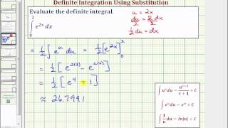 Ex: Evaluate a Definite Integral Using Substitution (Form e^u)